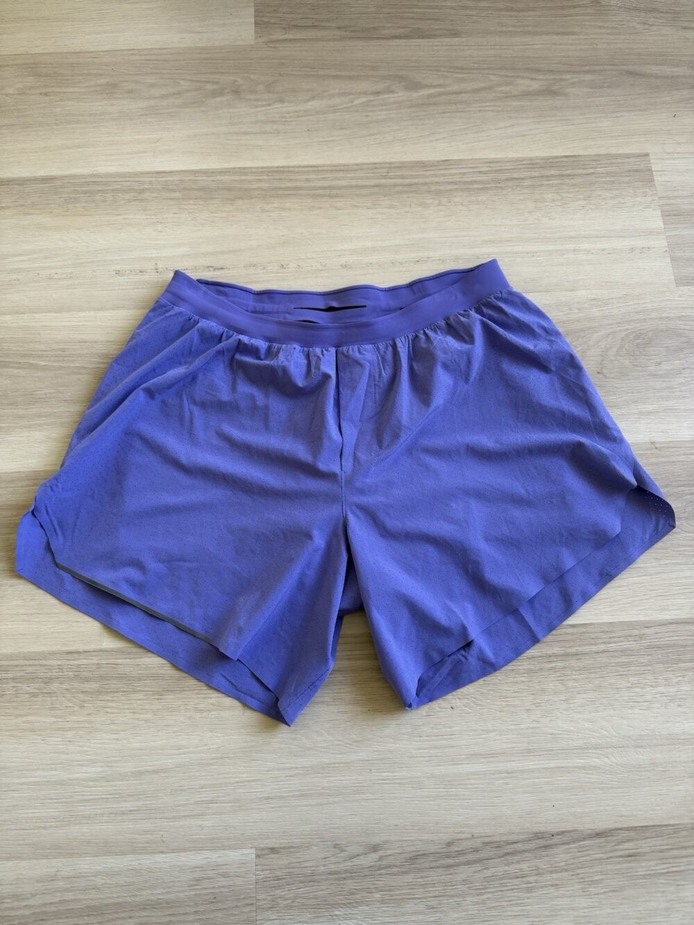 Lululemon Fast and Free Lined Short 6" Mens Size Large Chai Charged Indigo